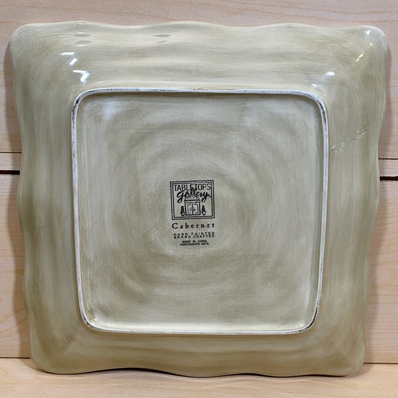 Vintage Tabletops Gallery Cabernet Plate 11" Dinner Square Grapes - Set of 3 - Picture 9 of 10